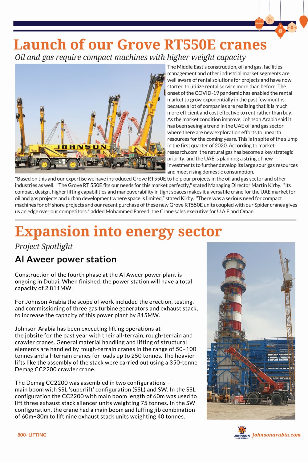 Launch of our Grove RT550E Cranes - Johnson Arabia