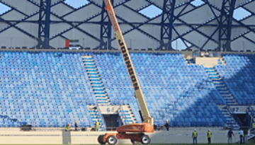 Al Nasr Sports Stadium. Location - Dubai. Scope of Work - Maintenance of Shading (Awnings)