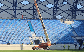 Al Nasr Sports Stadium. Location - Dubai. Scope of Work - Maintenance of Shading (Awnings)